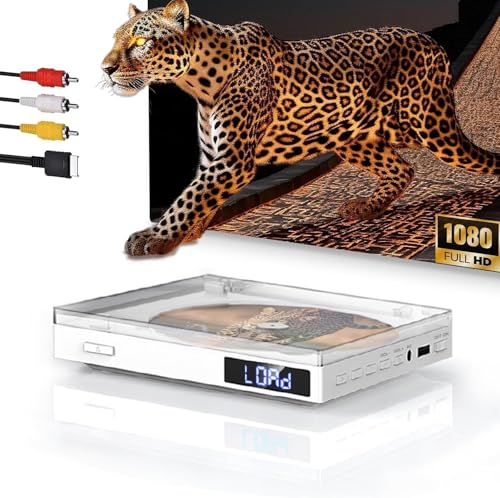 Lettori DVD MINI per TV, lettore DVD HDMI compatto 1080P per tutte le regioni, memoria di interruzione, supporto ingressi HDMI/AV/USB/AUX, PAL/NTSC integrato, cavo HDMI e RCA incluso