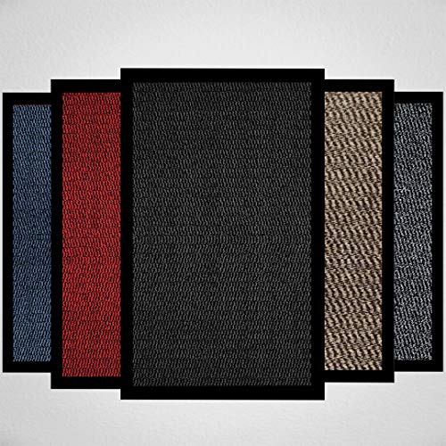 Image of Doormat Dirt Trapper For Indoor & Outdoor Black Grey Washable Barrier Mat Heavy Duty Non - Slip Door Entrance Mat Kitchen Runner Super Absorbent Door Mat Indoor (Black, 40 x 60 cm)