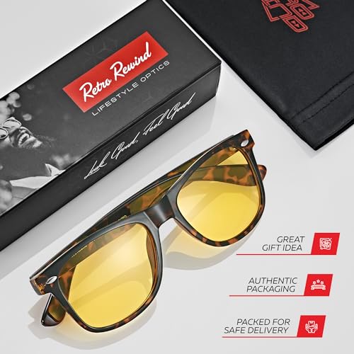 Image of Retro Rewind Polarized Sunglasses for Women Men - UV400 Classic Square Vintage Shades Trendy Unisex Sun Glasses