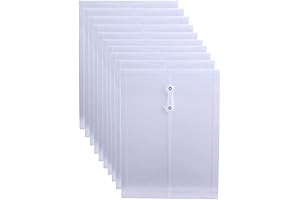 EGOSKY Clear Poly String Envelopes 10 Pack | Letter Size Plastic Envelope...