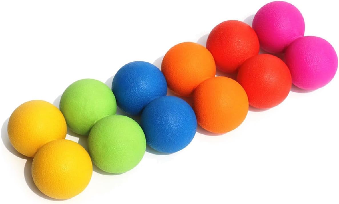 Peanut Massage Ball Double Body Massager for Myofascial Release and Muscle Relief Portable Intensive Pressure Roller for Neck Shoulder Back Feet Odorless Material in Rose Red