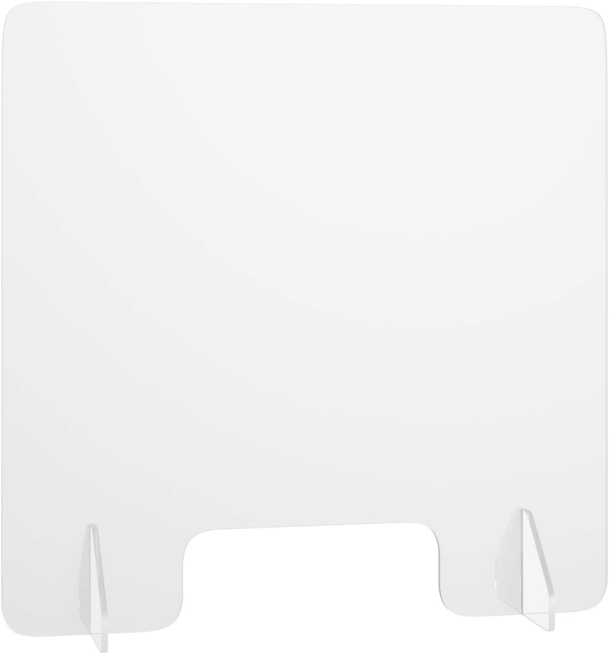 COSTWAY Protective Sneeze Guard, Clear Acrylic Shield with 2 Removable