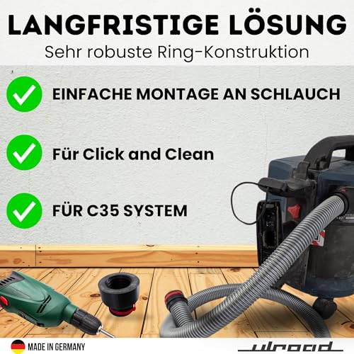 ULROAD 3x kompatibel mit Bosch Click and Clean Staubsauger Ring Ersatz Klickring für Schlauch C35 Staubsaugerschlauch Spannring Ersatzteil Verlängerungsschlauch Nass-und Trockensauger