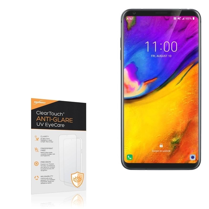 BoxWave Screen Protector Compatible With LG V35 ThinQ - ClearTouch Anti-Glare Anti-UV EyeCare (2-Pack), Filters out Harmful Blue Light Reduce Fatigue