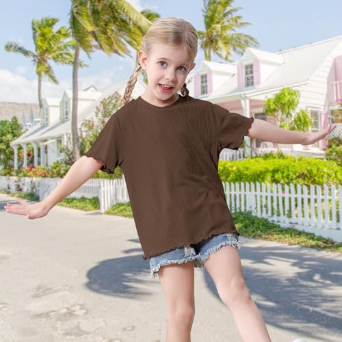 DREAM BUS 3 Pack Toddler Girl Ruffled T-Shirts Baby Girl Short Sleeve Tee Tops Little Girl Undershirts Summer Round Neck Tops4
