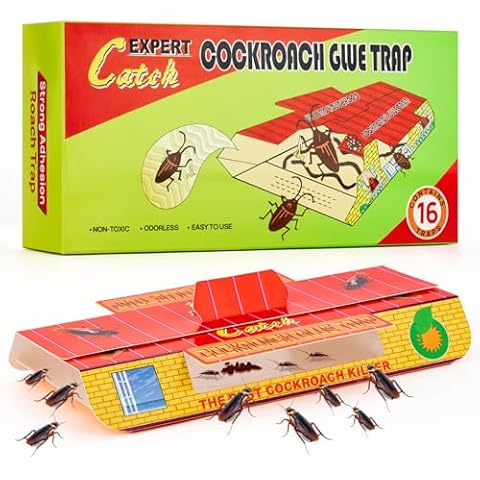 16 Pack Roach Killer Indoor Infestation, Roach Traps Indoor Conveniently, Sticky Roach Motel - Child & Pet Friendly, Cockroach Killer Indoor Home Also Anti Bug etc Cover