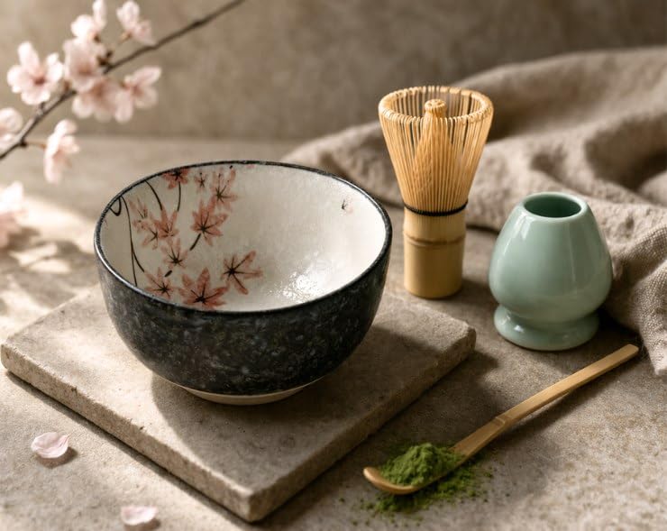 Japanisches Matcha Teeset 4 teilig »Ahornblatt«