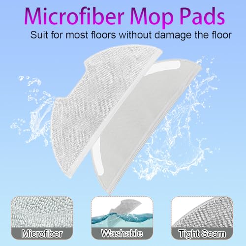 Image of 6 Pc Replacement Mop Pads Compatible with Eureka E20 Plus /E10s Vacuum Cleaner, Washable and Reusable Microfiber Mop Pads