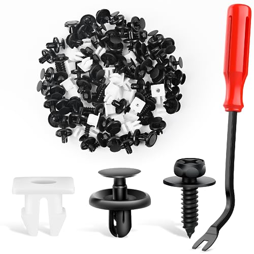 Image of Nilight 101Pcs Engine Under Cover Push-Type Retainer for Lexus &Toyota Clips 90467-07201 Front Bumper Nut Grommet Avalon & Camry 90189-06193 Liner Screw Bolt 90159-60477 with Fastener Remover