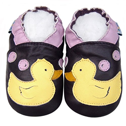 Soft Sole Leather Baby Shoes Boy Girl Infant Children Kid Toddler Boy First Walk Gift Duck Purple (0-6month, Purple)