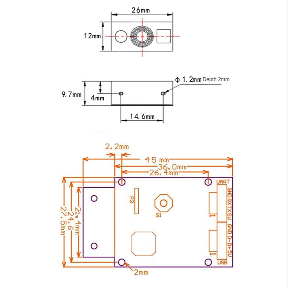 GM865 1D 2D Scanner di codici a barre USB TTL Lettore di codici a barre QR Code Modulo CMOS con cavo per supermercato bus, lenti distanti
