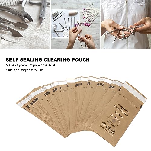ZJchao Self Sealing Cleaning Pouch, 100pcs Hygienic Paper Pouches for Nail Art Tools, 75 X 150mm Disposable Cleaning Paper for Home, Nail Salon2