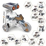 ENJOYFLY STEM Educational Building Toy for Kids 8–12, 14-in-1 Solar Robot Science Kit, Easy-to-Assemble DIY Robot Erector Set with 191 Pieces, Battery or Solar Powered Learning Gift for Boys