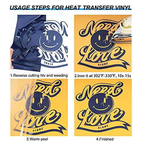 Tumiya Blue Heat Transfer Vinyl Roll, 12 In X 8 Ft Navy Blue Htv Vinyl, Adhesive Glossy Navy Blue Iron On Vinyl For T-Shirt - Easy To Weed & Cut Iron On Vinyl Htv (Navy Blue, 12 Inch X 8 Feet) #TOP3