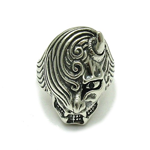 Bague argent massif 925 Motard Diable R001542 Empress au guidon de votre moto