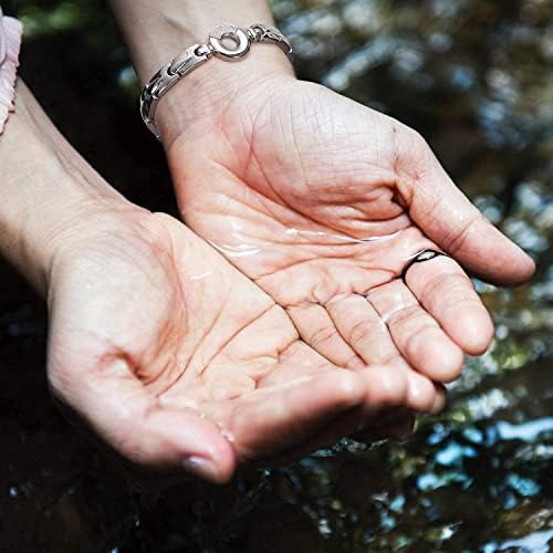 RainSo Womens Elegant Design Titanium Steel Magnetic Bracelets with Gift Box Adjustable