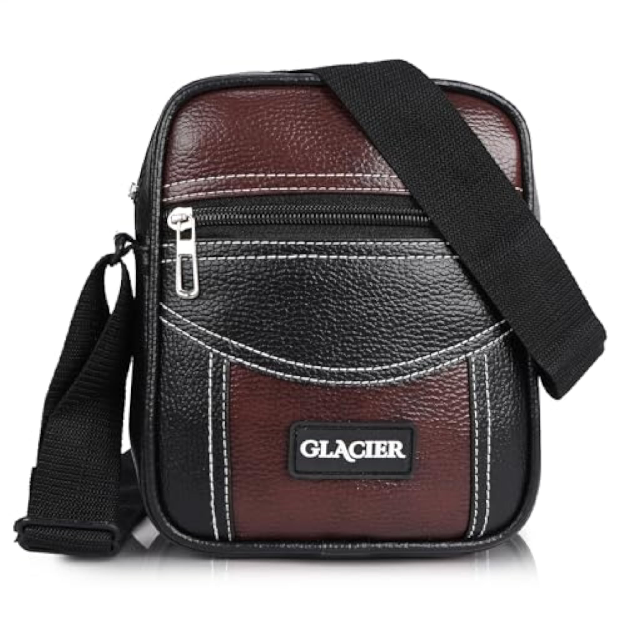 Men's Premium Leatherette Sling Bag, Compact Crossbody