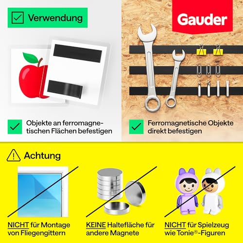 GAUDER Magnetband selbstklebend stark, Magnetklebeband (3 m x 15 mm) – Ansicht 2