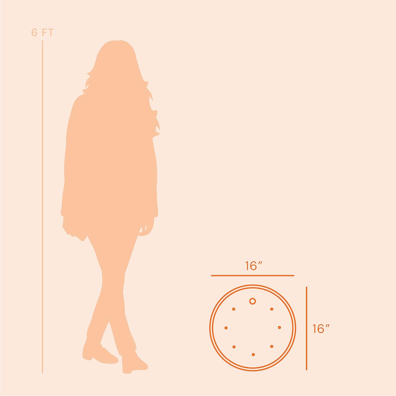 Bloem Ups-A-Daisy Round Planter Insert, Orange, 16in