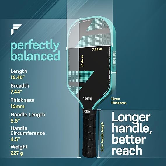 Image of HyperCharge USAPA Approved Propulsion Core Japanese Toray T700 Carbon Fibre Dual Foam Injected Wall | 2 Balls, Overgrip, Eraser, Pickle Ball Paddle PU Racket Cover (Gift Set)