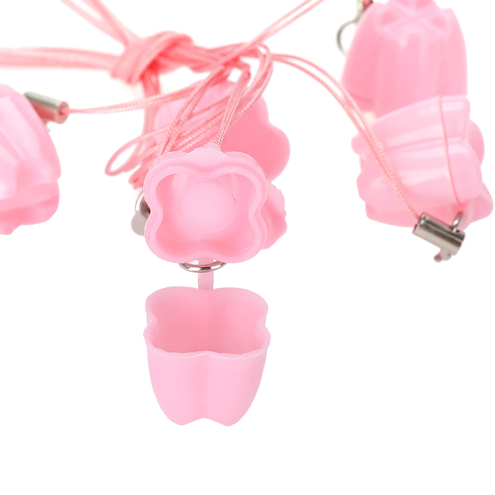 Boîtes de rangement pour dents de lait bébé lot de 5 plastique cordon porte-dents 5 couleurs