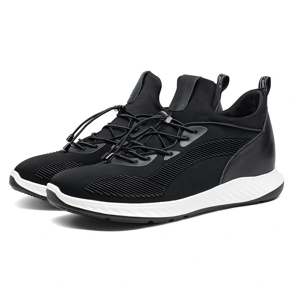 CHAMARIPA Herren Sport-Freizeitschuhe mit unsichtbarer Innenerhöhung | Echtleder-Steigerschuhe mit verdeckter Erhöhung, atmungsaktives Obermaterial, leichte Sport-Freizeitschuhe für Herren.
