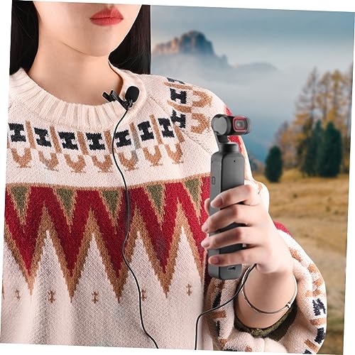 Image of Angoily 2pcs Clip Lavalier Microphone for Live Streaming Compatible Pocket Omnidirectional Design for Vlogging Interviews and Gaming Easy to Use and
