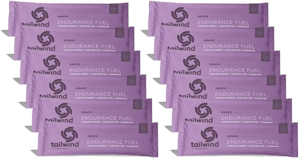 Endurance Fuel, Sports Drink Powder Single Serving with Electrolytes, Non-GMO, Free of Soy, Dairy, and Gluten, Vegan-Friendly, Grape, Pack of 12