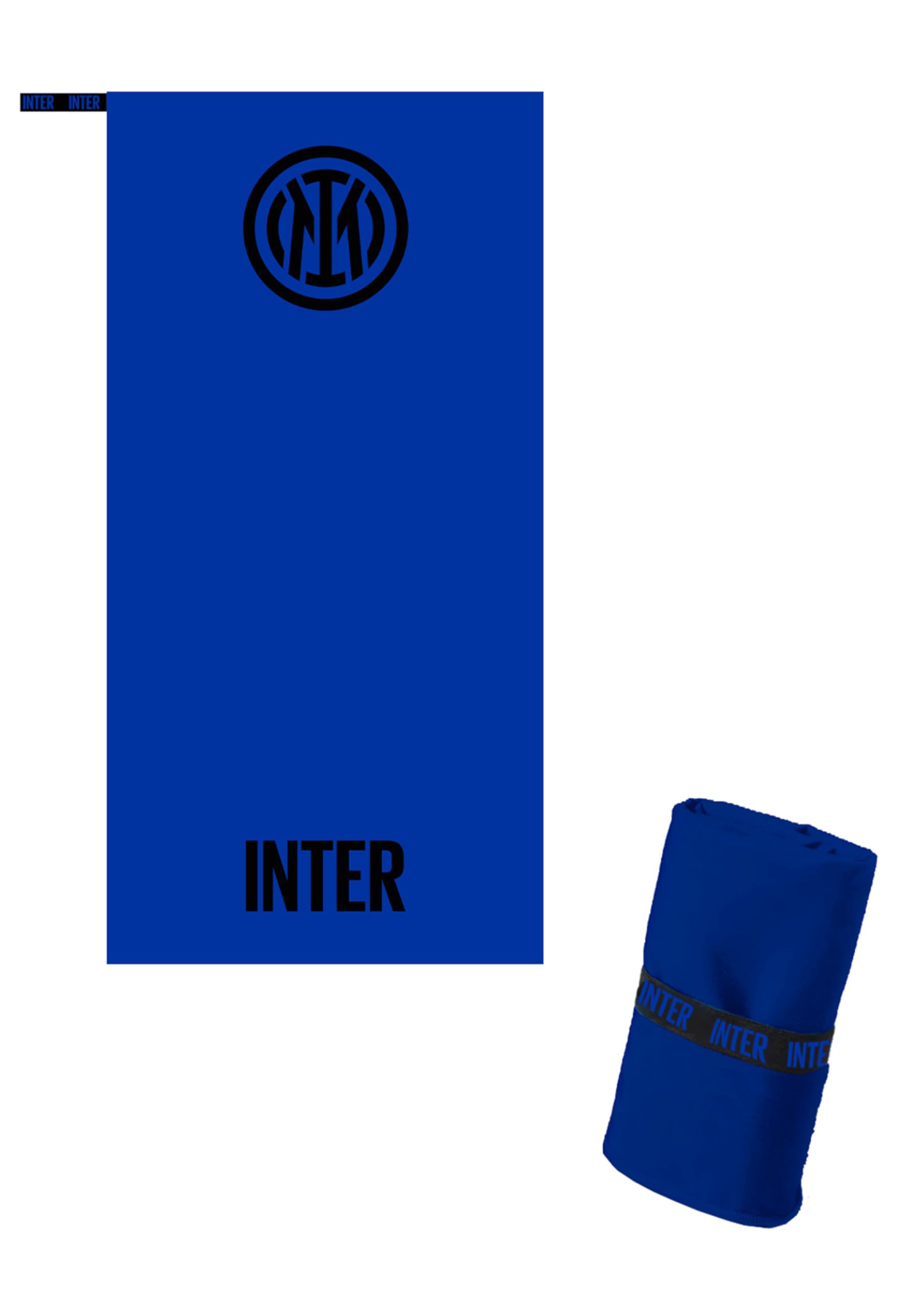 hermet Microfibre Towel 80 x 160 cm Inter – Official Nerazzurri Towel for Sea, Pool, Gym and Travel with Elastic Strap, Lightweight and Quick Drying