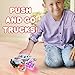 ArtCreativity Orange and White Light Up Monster Truck Set for Boys and Girls, Set Includes 2, 6 Inch Monster Trucks with Beautiful Flashing LED Tires, Push n Go Toy Cars, Best Gift for Kids Ages 3+