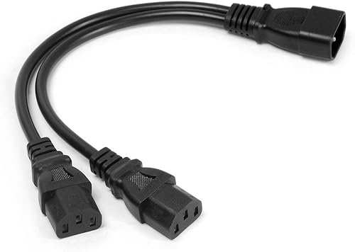 Miniatura 2 de Paquete de 2 cables de cable adaptador de corriente C14 a 2 x C13 para servidor UPS