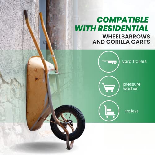 Image of (2 Sets) 4.00-6 Replacement Pneumatic Tires and Inner Tubes - Universal Fit 13 inch Tires and Tubes Compatible with Wheelbarrows and Gorilla Carts - With Ribbed Treads and TR13 Straight Valve Stems