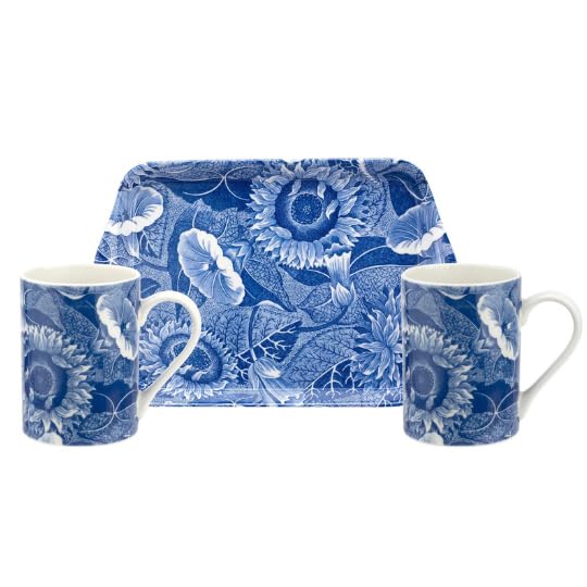 Blue Room Sunflower Set of 2 Mugs and Tray