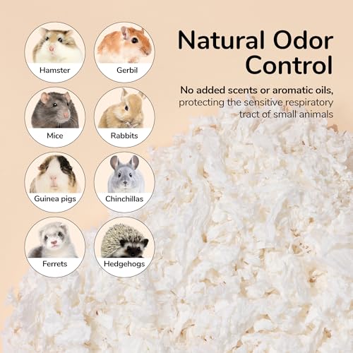 99% Dust-Free Soft Natural Paper Bedding with Odor Control, for Hamsters, Guinea Pigs, Rabbits, Chinchillas, Rats, Mice, Gerbils, Bunniess, Rodents, Small Animals - 80 Liters (Mixed Colors) - Image 5