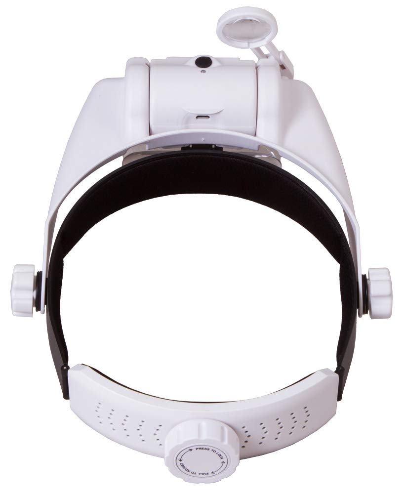 Levenhuk Zeno Vizor HR6 Lente d’Ingrandimento Ricaricabile USB da Testa – Occhiali di Ingrandimento a Mani Libere con Luce LED e 5 Lenti Intercambiabili da 1–8x per Artigianato | Lente frontale USB con LED, 5 lenti intercambiabili e ingrandimento 1x-8x pe