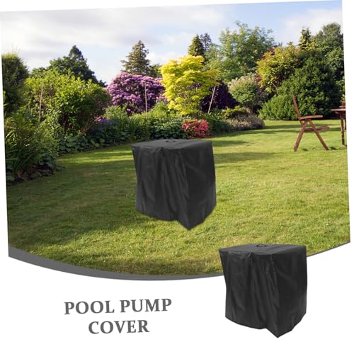 Funda para bomba de piscina de tela Oxford negra 72x66x62 cm miniatura 7