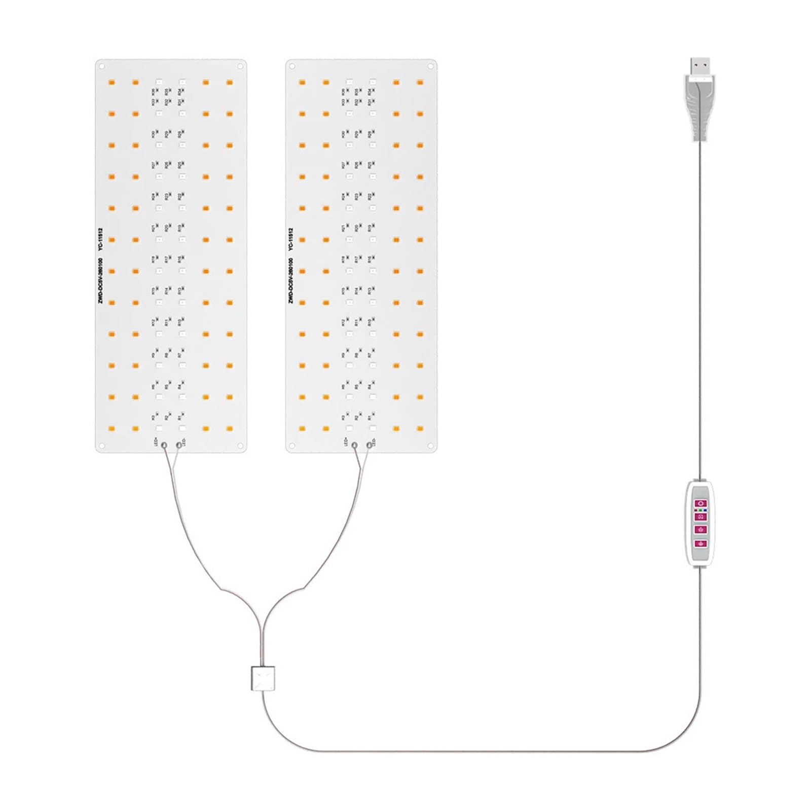 Lampa roślinna, Ultracienki panel Lampa do uprawy z timerem pod szafką Możliwość przyciemniania LED roślin domowych(Two heads)