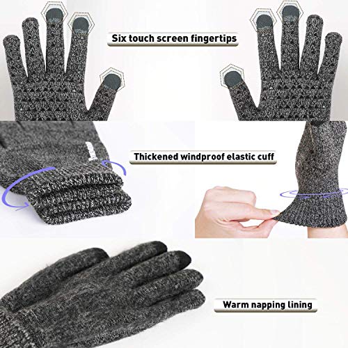 Image of TRENDOUX Winter Gloves for Men Women - Upgraded Touch Screen Cold Weather Thermal Warm Knit Glove for Running Driving Hiking