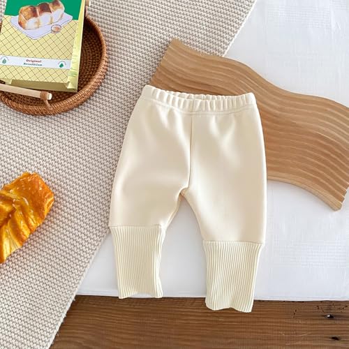BILIKEYU Newborn Baby Boys Girls Cotton Pants Elastic Waist Stretch Bottoms Color Block Winter Warm Trousers3