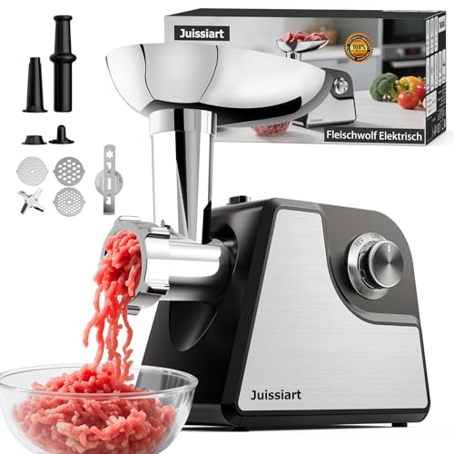 Fleischwolf Elektrisch, Juissiart Fleischwolf, Hackfleisch Maschine, Wurstfüller, Schnell...