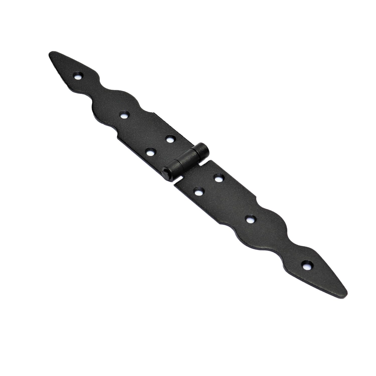 1 Pc x 150+150 mm Backflap Hinge Black, Retro Steel Back Flap Hinges, Weather Resistant, Rust Proof Powder Coating, Strap Hinges for Indoor or Outdoor Use On Gates, Sheds, Gazebos, Wardrobes, Chests