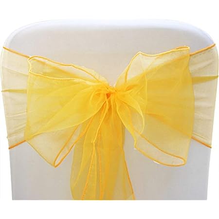Amazon.com: iEventStar Satin Sash Chair Bow Cover Wedding Banquet Party Decoration (10, Bright ...