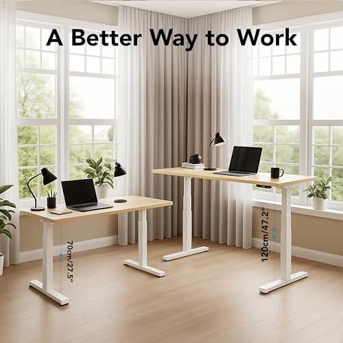 Image of Electric Height Adjustable Desk Frame | Dual Motor, 3-Stage | 120 kg Capacity, Matte Steel | 2-Year Warranty | Motorized Sit-Stand Desk Frame (Only Frame)