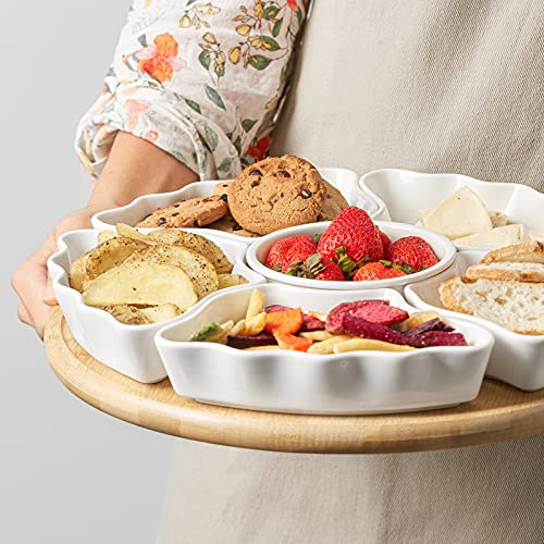 Dowan 360° Rotatable Serving Tray And Platters, 12 Inch Divided Serving Bowls For Party, Kitchen Decor, Removable Serving Dishes For Chips And Dip, Fruit thumb #6
