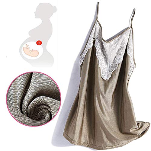 ZWPY Gilet Premaman Fibra d'Argento Piena A Doppio Strato Pizzo A Imbracatura Gilet Indumenti Anti Raggi X per Donne in Gravidanza