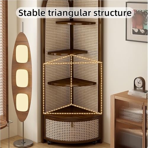 Estantería esquinera triangular de 4 niveles para salón acogedor 6