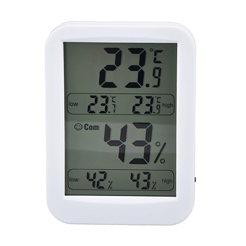 Miniatura 4 de Thermometer Hygrometer Digital Large LCD Display Accurate Temperature Humidity Meter for Reptile Terrarium Greenhouse Warehouse White ABS 120g