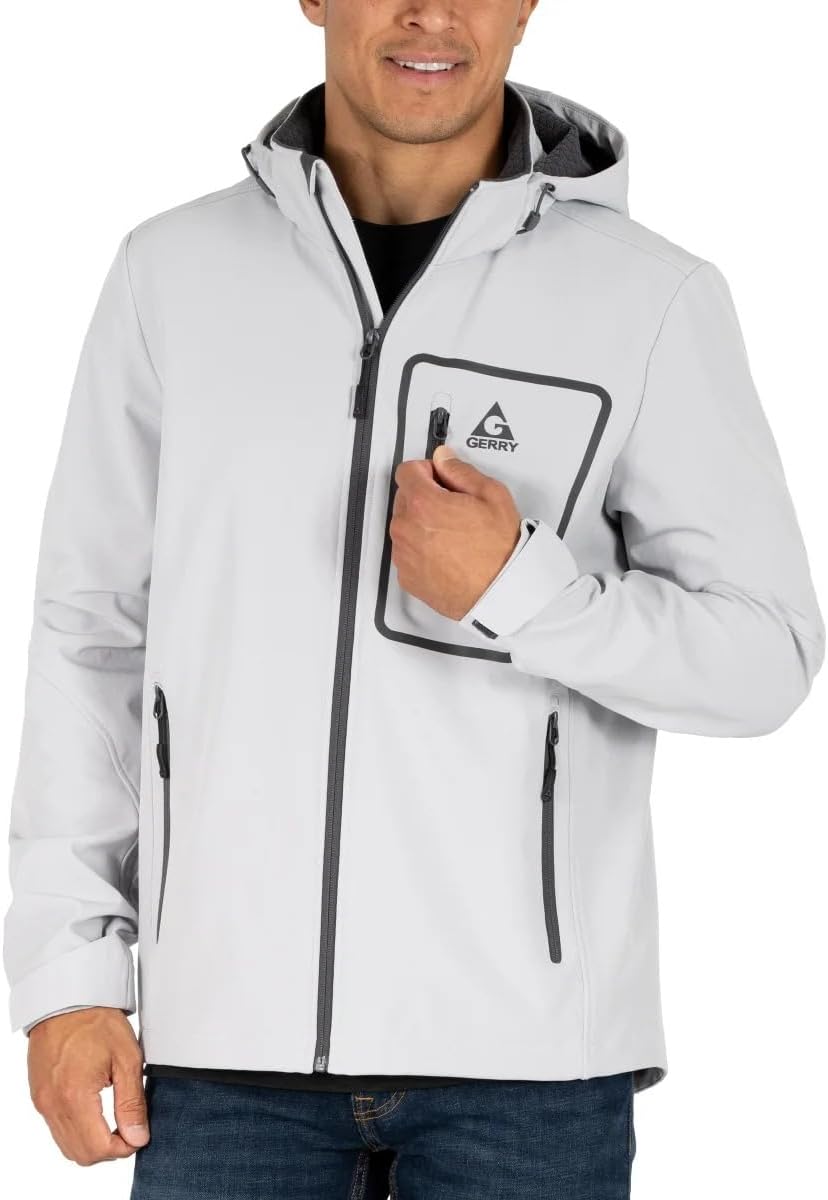 Gerry Men’s Softshell Jacket – Water & Wind Resistant, Adjustable Hood & Cuffs, Heavyweight Outdoor Coat - Image 2