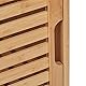 Relaxdays Badschrank Bambus, HBT: 87 x 36,5 x 33 cm, schmales Badregal mit Tür, 2 offene Ablagen, Badkommode, Natur