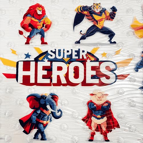 Non-Slip Bath Mat for Toddlers, Cartoon Anti-Slip Bathtub Mat, Safe and Fun Kids Tub Mat, Baby Shower Mat with Cute Design,Perfect for Bathtubs, Showers and Bathroom (Heroes) - Image 7
